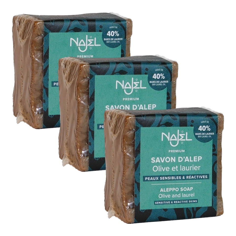 3-PACK Alepposåpe med 40% laurbærolje