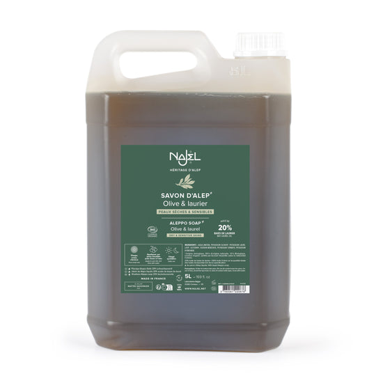 Flytende Alepposåpe med 20% Laurbærolje 5 Liter