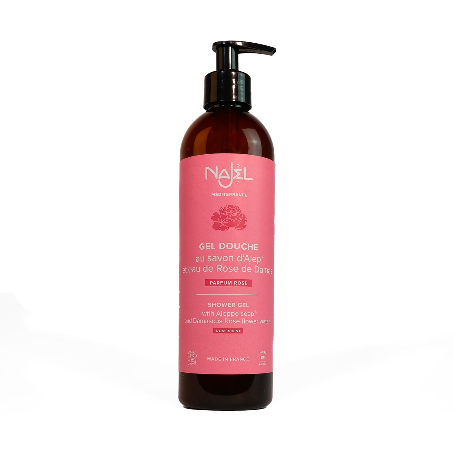 Flytende Alepposåpe med Organisk Damaskus Rose 500 ML