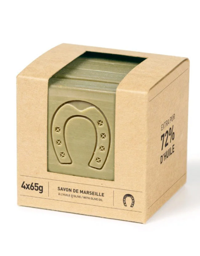 Skiver av ren oliven Marseille såpebiter 4x65 gr