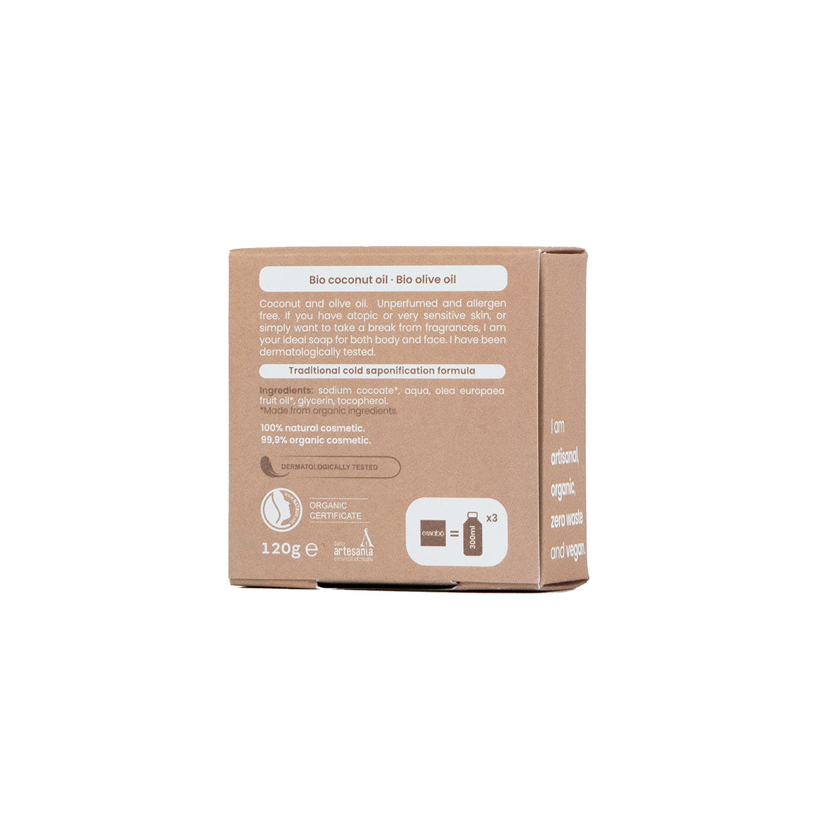 Parfymefri Økologisk såpe - 120g – Alepposåpe